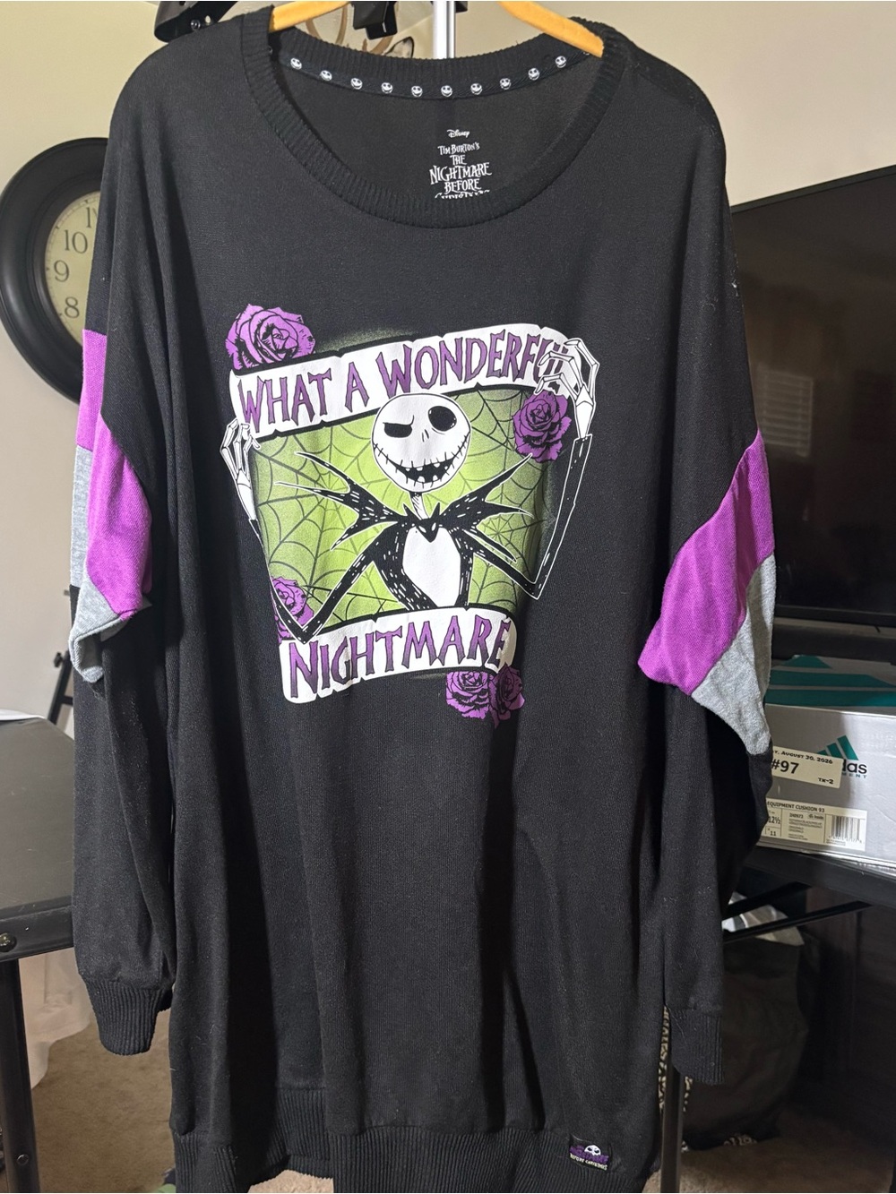 Disney Black Purple & Gray The Nightmare Before Christmas Graphic Pullover